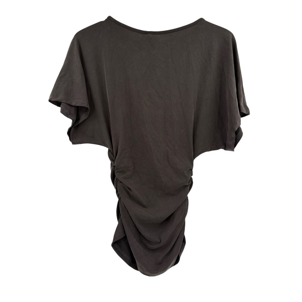 OGL Top Size M NEW Sandwashed Effortless Boatneck Batwing Sleeve Ruched Gray - Picture 7 of 10